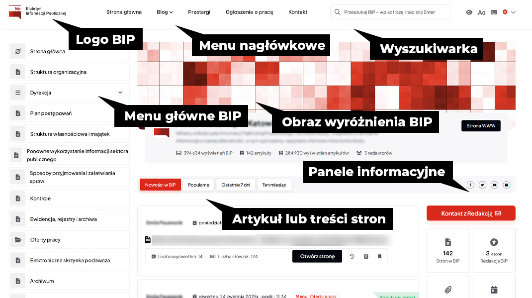 Obszerna grafika prezentująca strukturę strony BIP